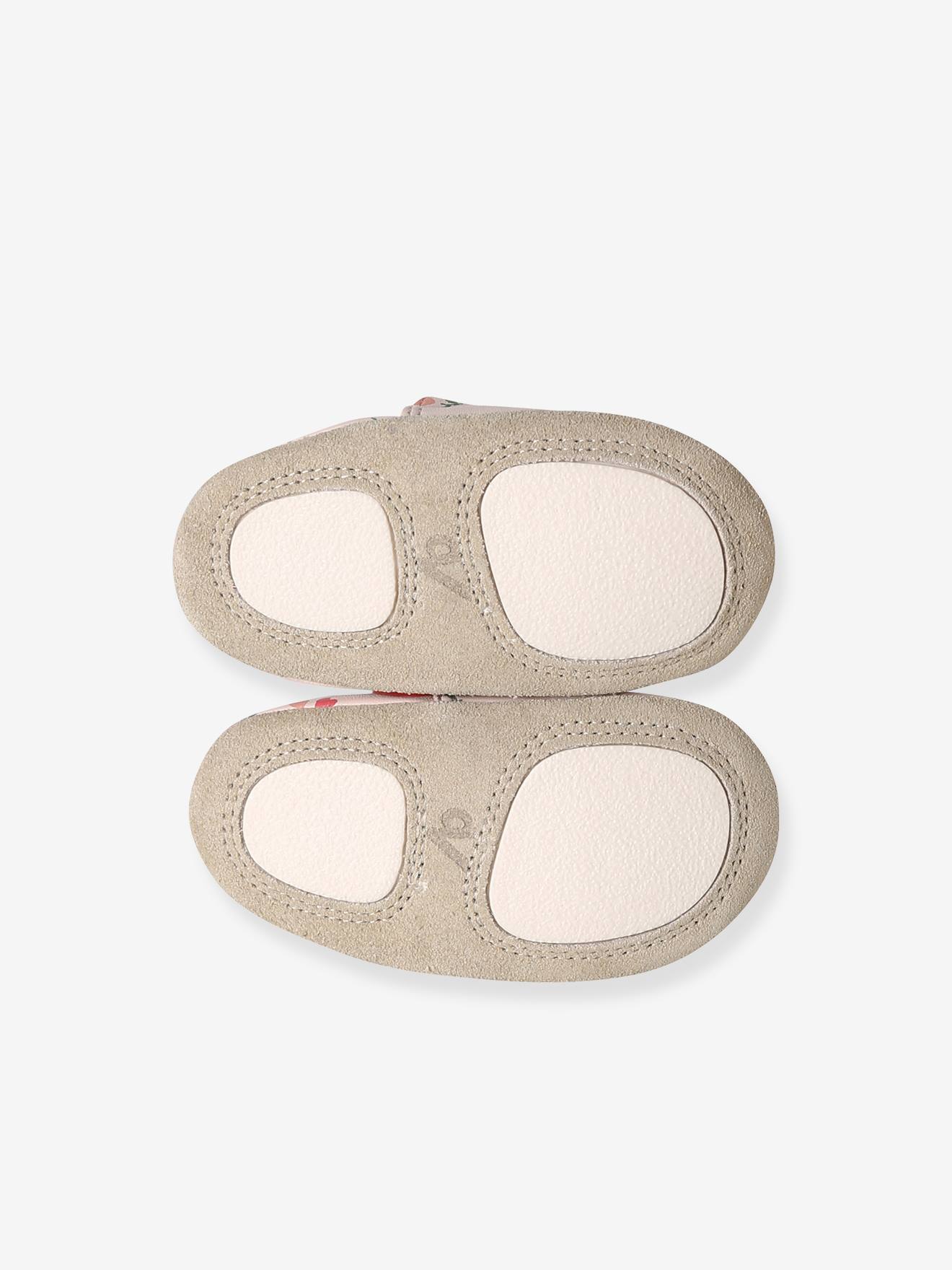 Supple Leather Shoes with Elastic, for Babies - set pink, Shoes