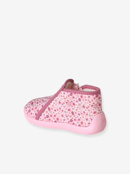 Slippers with Zip, Made in France, for Babies printed pink - vertbaudet enfant 