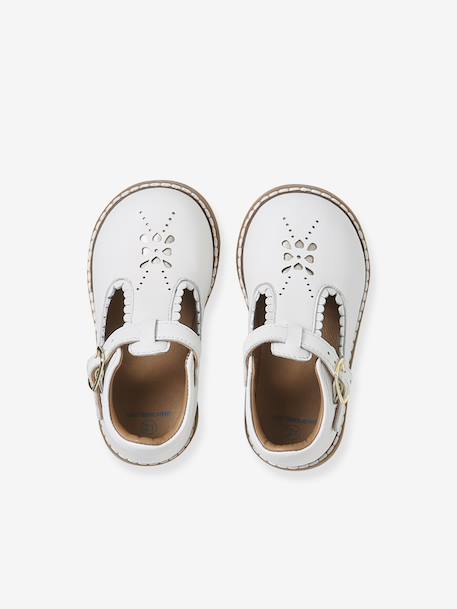 Leather Mary Janes for Babies, Designed for First Steps rosy+white - vertbaudet enfant 