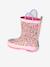 Printed Rubber Wellies for Children, Designed for Autonomy printed blue+set pink - vertbaudet enfant 
