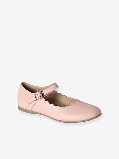 Scalloped Leather Ballerinas for Girls 6629 - vertbaudet enfant 