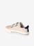 Boys' synthetic trainers with touch 'n' close fastening ecru+navy blue - vertbaudet enfant 