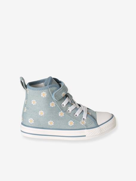 Synthetic high-top trainers for children denim blue - vertbaudet enfant 