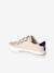 Synthetic trainers with touch 'n' close fastening for children ecru+navy blue - vertbaudet enfant 