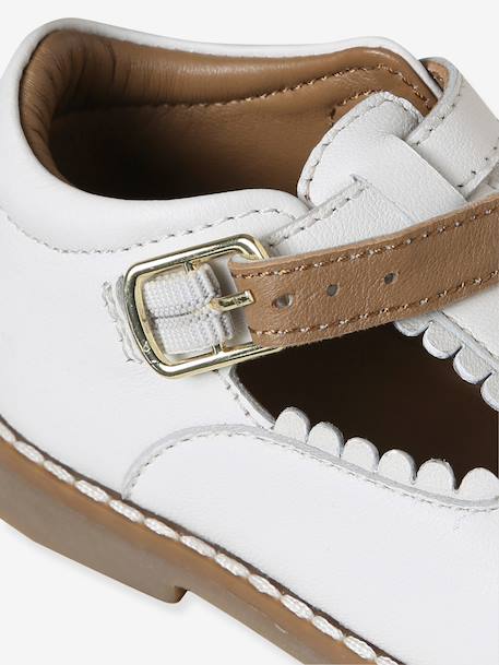 Leather Mary Janes for Babies, Designed for First Steps rosy+white - vertbaudet enfant 