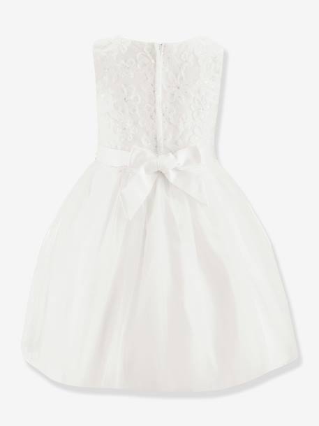 Dress with lace and flowers Happy Girls for girl ecru - vertbaudet enfant 