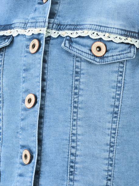 Denim jacket with embroidery Happy Girls for girl denim blue - vertbaudet enfant 