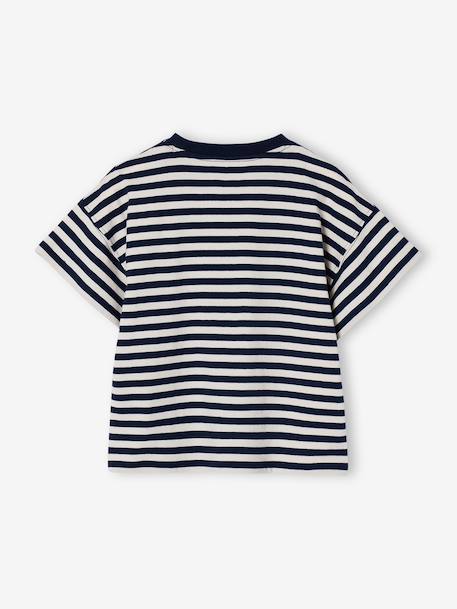 T-shirt fille fantaisie corail+marine - vertbaudet enfant 