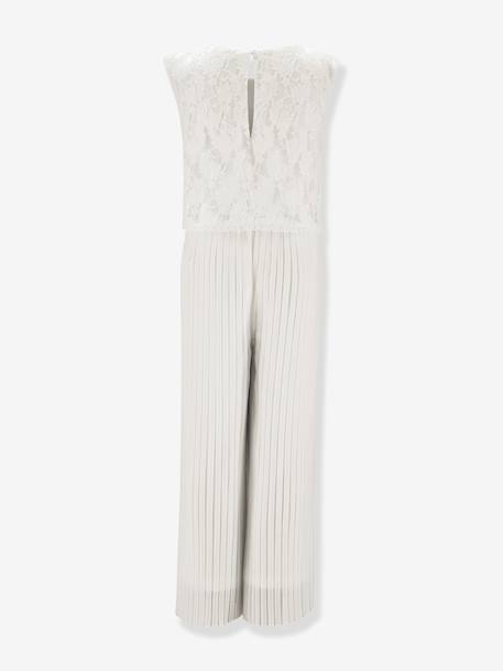Jumpsuit with lace top Happy Girls for girl ecru+navy blue - vertbaudet enfant 