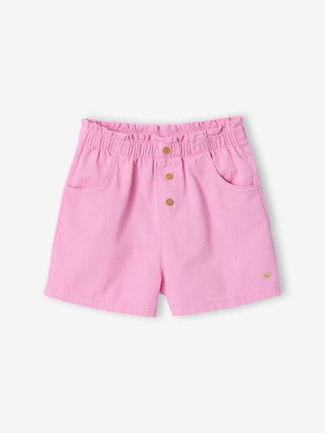 Colourful Shorts, Easy to Put On, for Girls aqua green+coral+mauve - vertbaudet enfant 