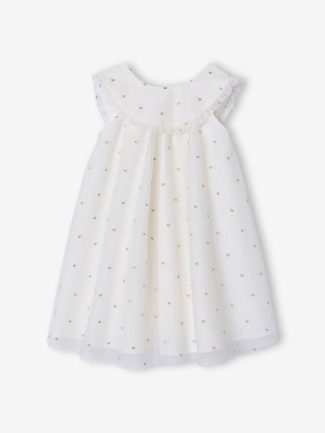 Embroidered Tulle, Flared Dress For Girls white - vertbaudet enfant 