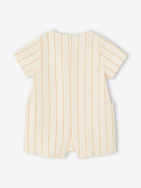 Striped Playsuit for Baby Boys striped beige - vertbaudet enfant 