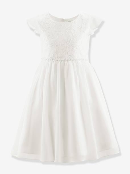 Robe brodée et perlée fille Happy Girls écru - vertbaudet enfant 