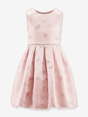 -Satin dress with butterflies Happy Girls for girl