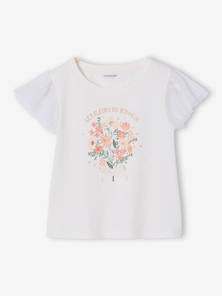 Short-sleeved floral t-shirt white - vertbaudet enfant 