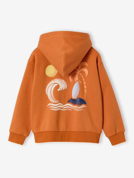 Zip-Up Hoodie for Boys orange - vertbaudet enfant 