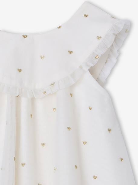 Embroidered Tulle, Flared Dress For Girls white - vertbaudet enfant 