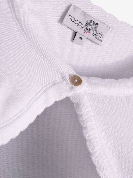 Happy Girls bolero with scalloped edge for girl ecru+navy blue+white - vertbaudet enfant 