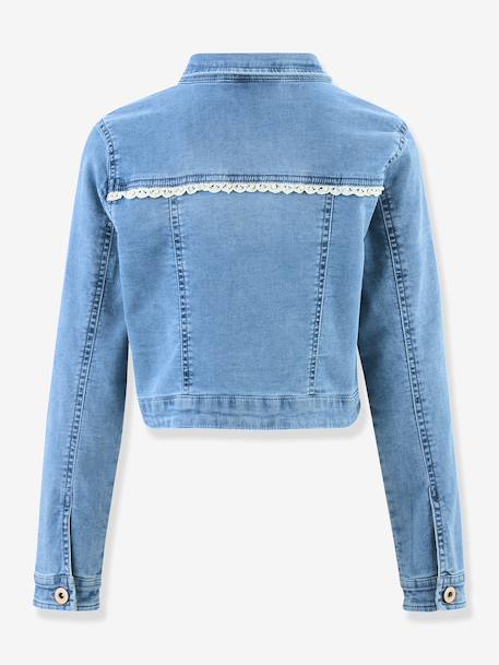 Veste en jean fille brodée Happy Girls bleu jean - vertbaudet enfant 