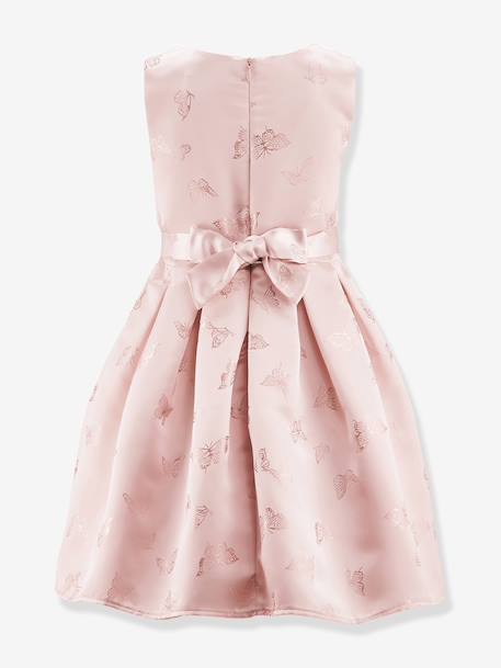 Robe en satin à papillons fille Happy Girls rose poudré - vertbaudet enfant 