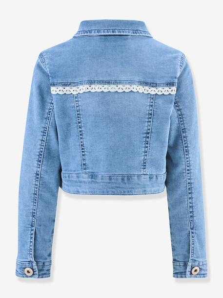 Denim jacket with embroidery Happy Girls for girl denim blue - vertbaudet enfant 