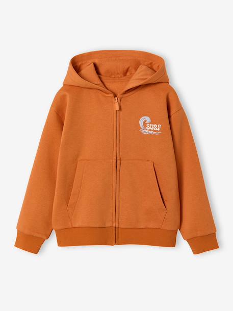 Zip-Up Hoodie for Boys orange - vertbaudet enfant 