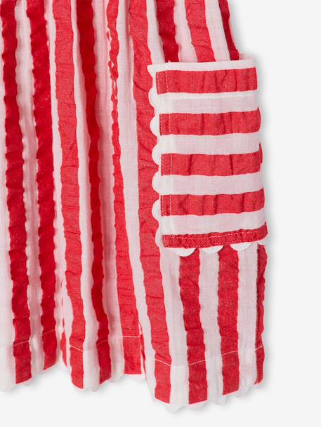 Seersucker Dress for Girls striped red - vertbaudet enfant 