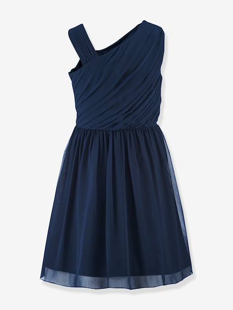 Robe de cérémonie asymétrique fille Happy Girls marine - vertbaudet enfant 