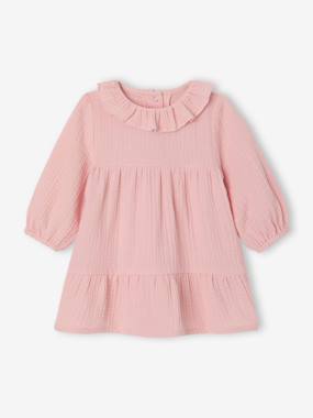 Baby-Dresses & Skirts-Baby girl's dress in cotton gauze