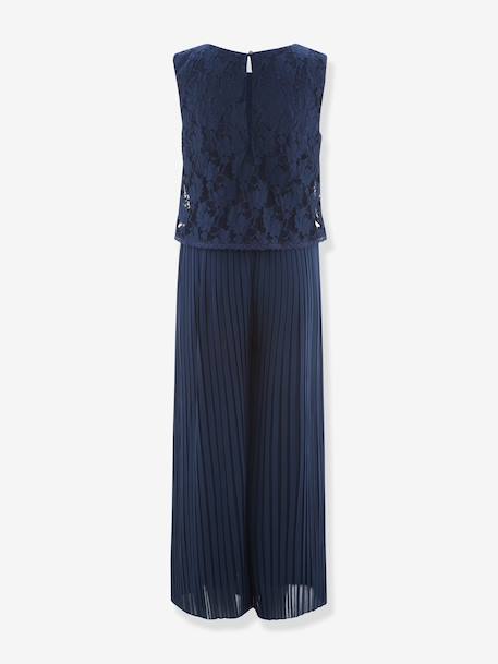 Jumpsuit with lace top Happy Girls for girl ecru+navy blue - vertbaudet enfant 