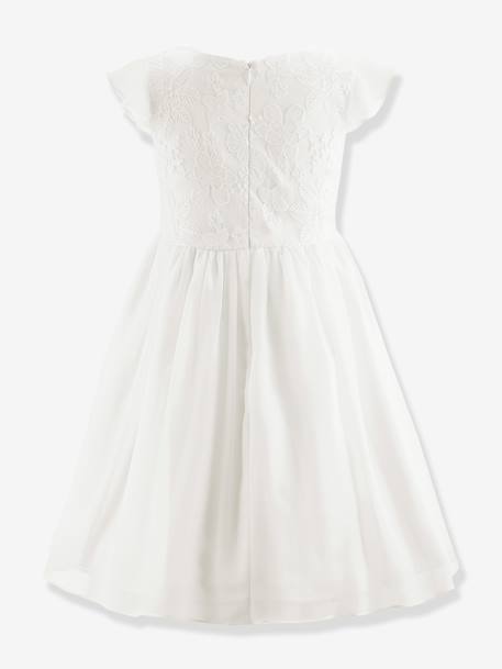 Dress with embroidery and pearls Happy Girls for girl ecru - vertbaudet enfant 