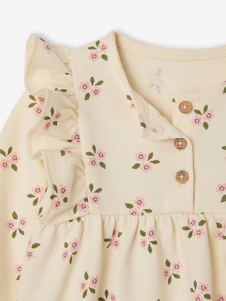Fleece Dress for Baby Girls ecru - vertbaudet enfant 