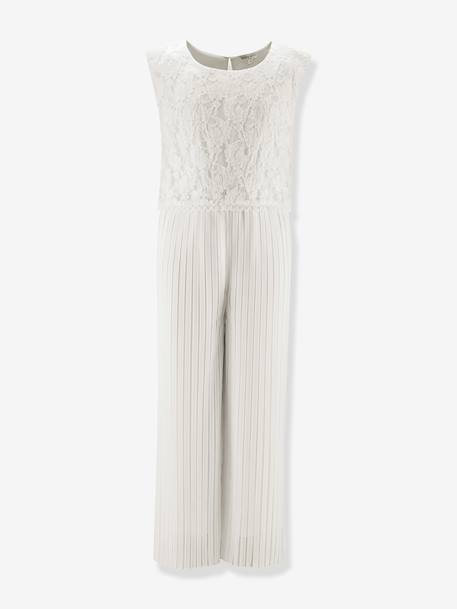 Jumpsuit with lace top Happy Girls for girl ecru+navy blue - vertbaudet enfant 