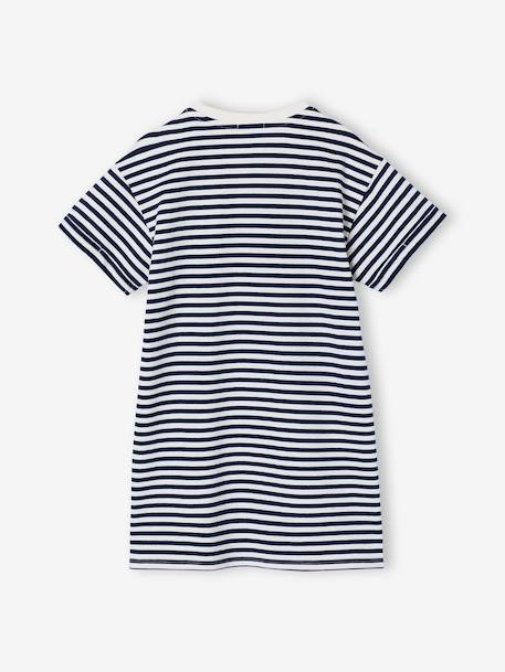 Girls' dress in lightweight fleece green+marl grey+sage green+striped blue - vertbaudet enfant 