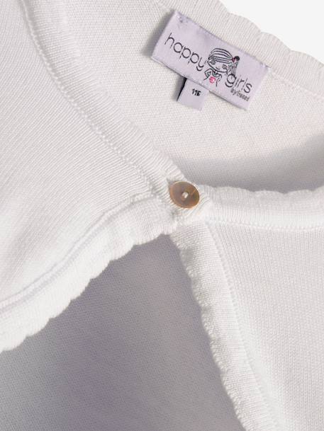 Happy Girls bolero with scalloped edge for girl ecru+navy blue+white - vertbaudet enfant 