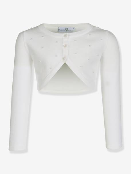 Boléro fille perlé Happy Girls blanc+écru - vertbaudet enfant 