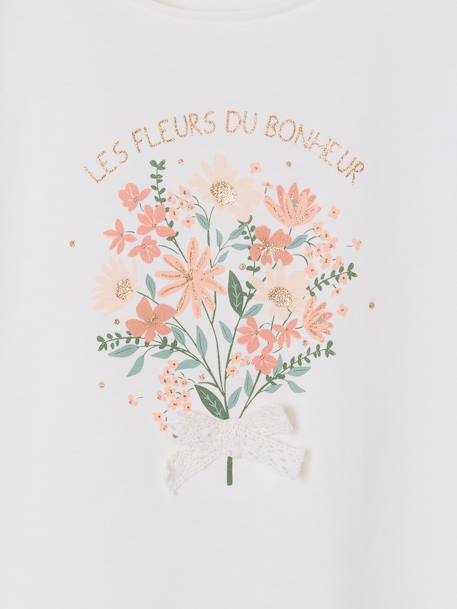 Short-sleeved floral t-shirt white - vertbaudet enfant 