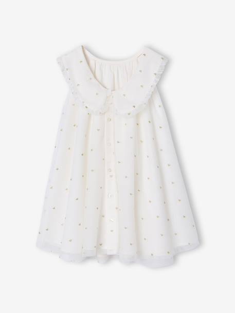 Embroidered Tulle, Flared Dress For Girls white - vertbaudet enfant 