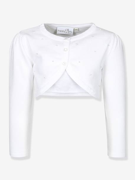 Bolero with pearls Happy Girls for girl ecru+white - vertbaudet enfant 