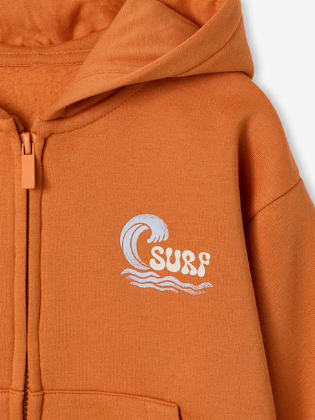 Zip-Up Hoodie for Boys orange - vertbaudet enfant 