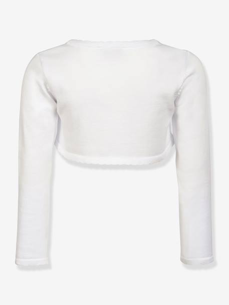 Happy Girls bolero with scalloped edge for girl ecru+navy blue+white - vertbaudet enfant 