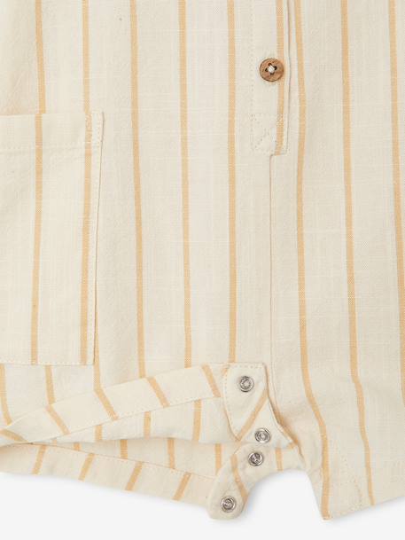 Striped Playsuit for Baby Boys striped beige - vertbaudet enfant 