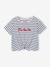 T-Shirt with Fancy Bow for Girls ecru+red+striped blue - vertbaudet enfant 
