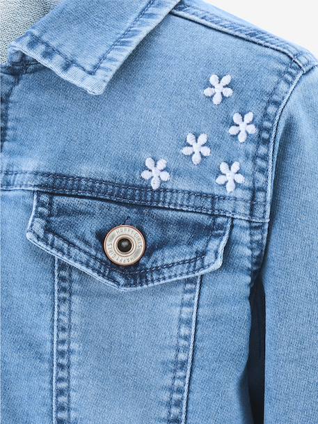 Denim jacket with embroidery Happy Girls for girl denim blue - vertbaudet enfant 
