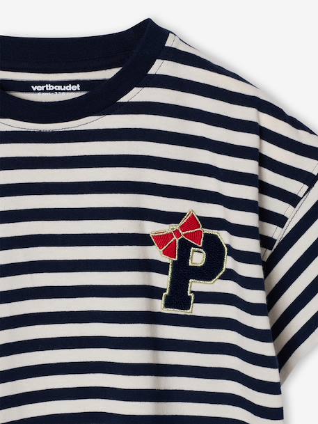 T-shirt fille fantaisie corail+marine - vertbaudet enfant 