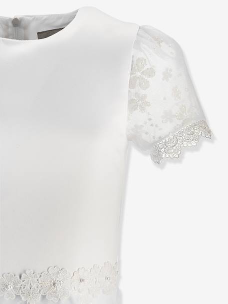 Communion dress with glitter flowers & bolero Happy Girls for girl white - vertbaudet enfant 