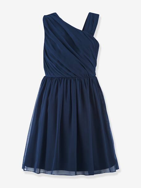 Asymmetric party dress Happy Girls for girl navy blue - vertbaudet enfant 