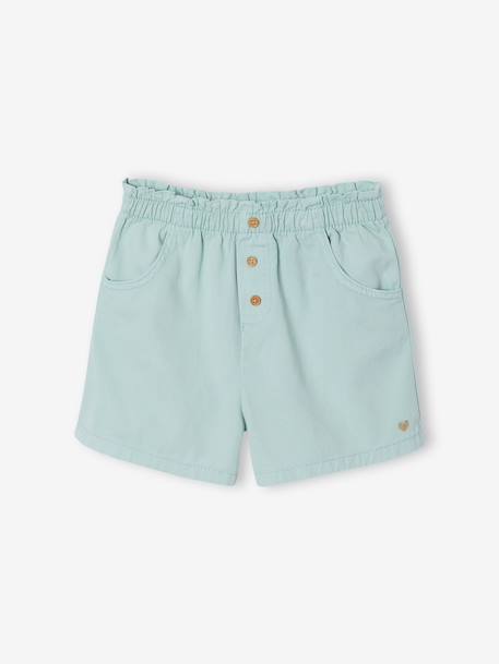 Colourful Shorts, Easy to Put On, for Girls aqua green+coral+mauve - vertbaudet enfant 