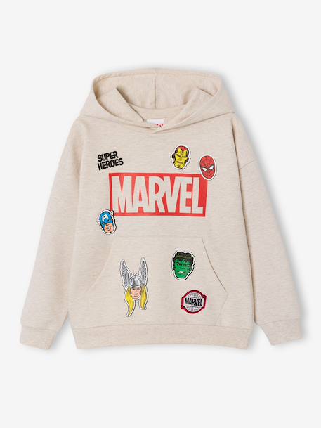 Boys' AVENGERS hooded sweatshirt marl beige - vertbaudet enfant 