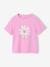 Girls' printed short-sleeved t-shirt ecru+mauve+rose+sage green - vertbaudet enfant 